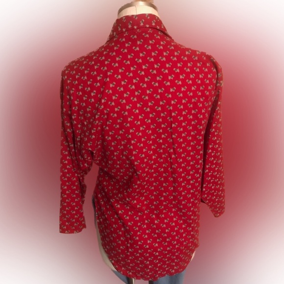 Vintage 90’s Steel Wool Scotty Dog with Bow 3/4 Wide Sleeve Size 6 - Picture 2 of 10